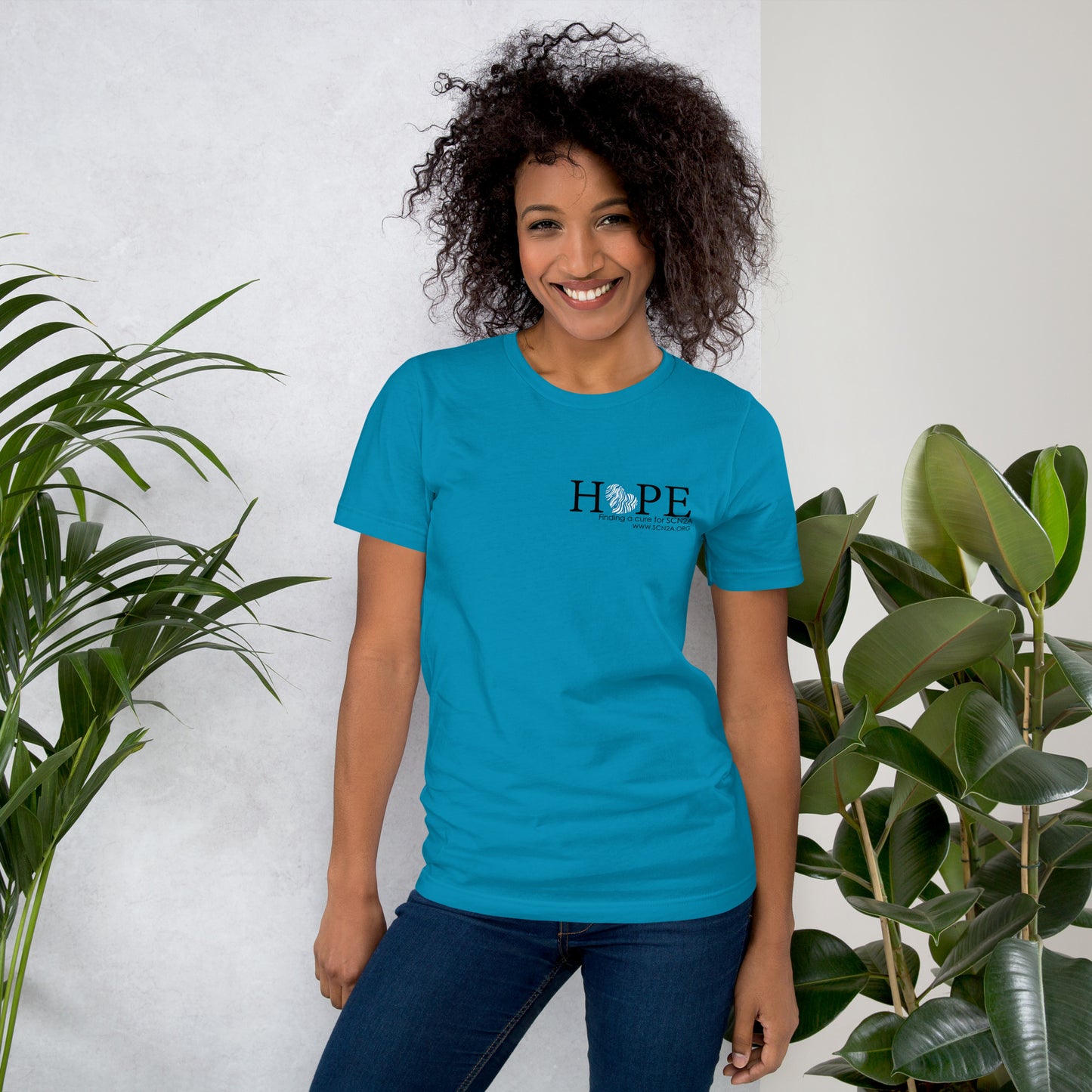 HOPE w/blue heart Unisex t-shirt