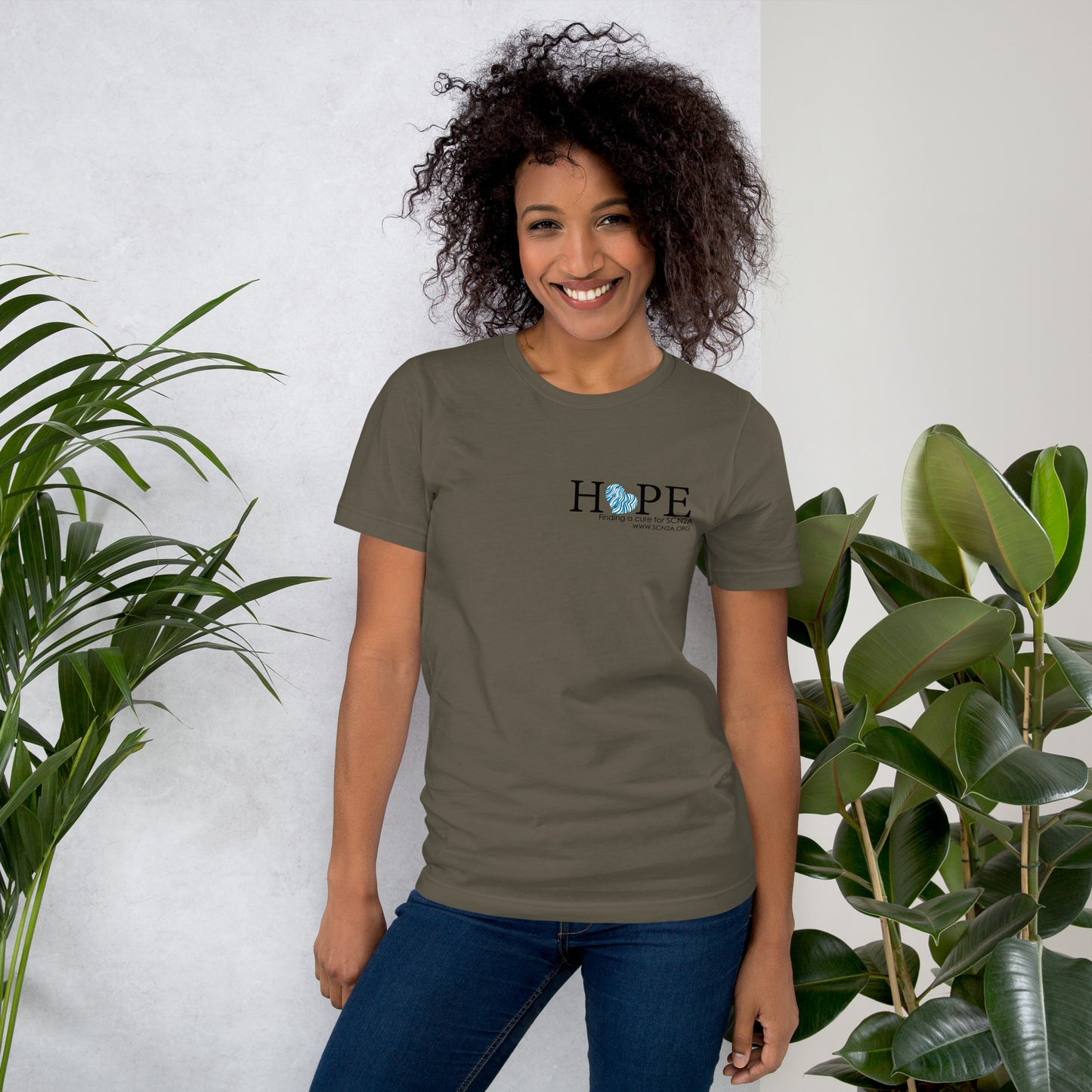 HOPE w/blue heart Unisex t-shirt