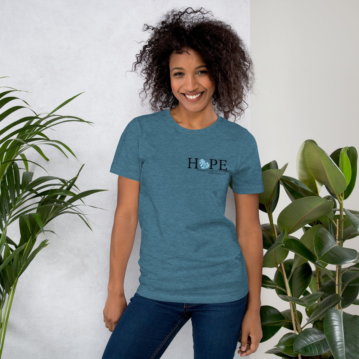 HOPE w/blue heart Unisex t-shirt