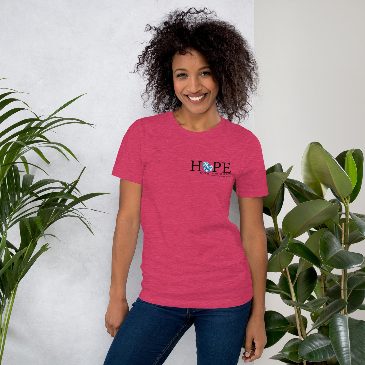 HOPE w/blue heart Unisex t-shirt