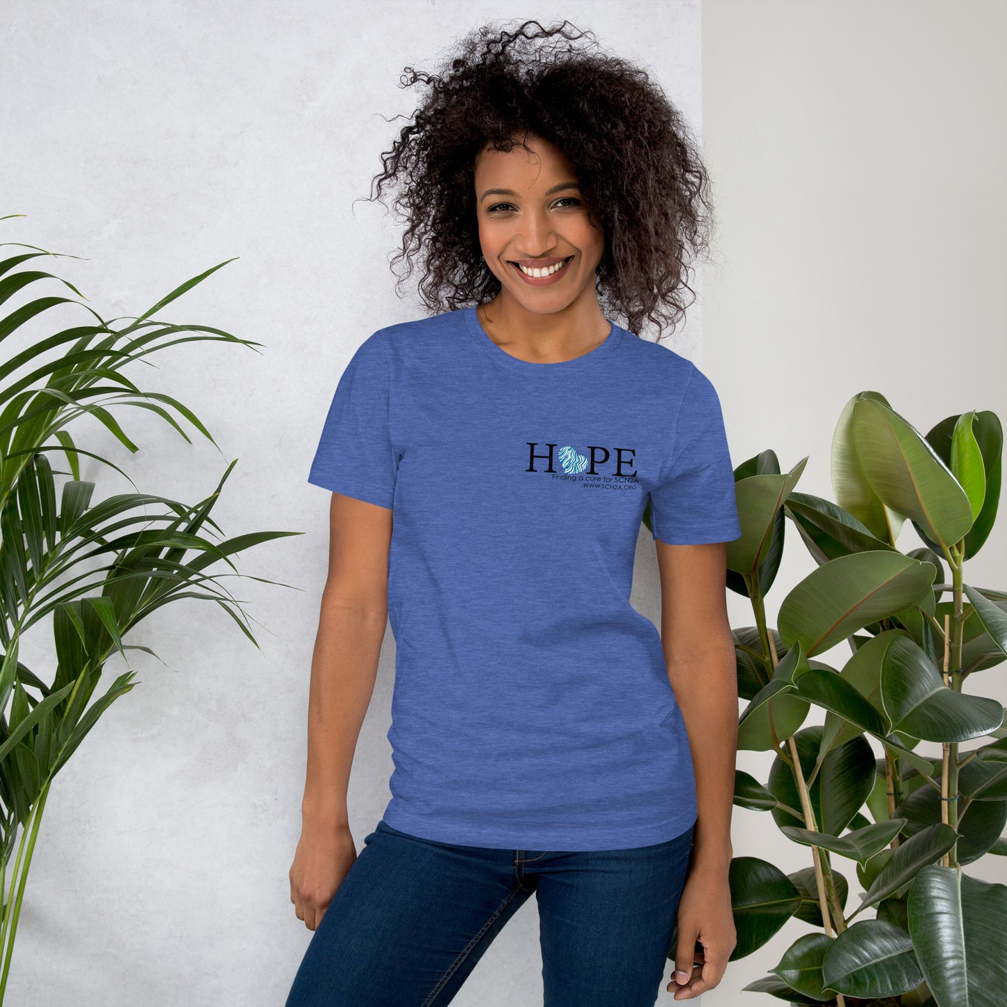 HOPE w/blue heart Unisex t-shirt