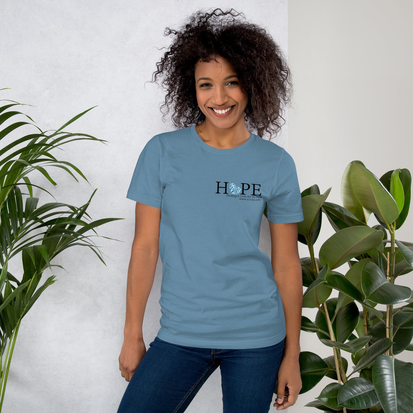 HOPE w/blue heart Unisex t-shirt