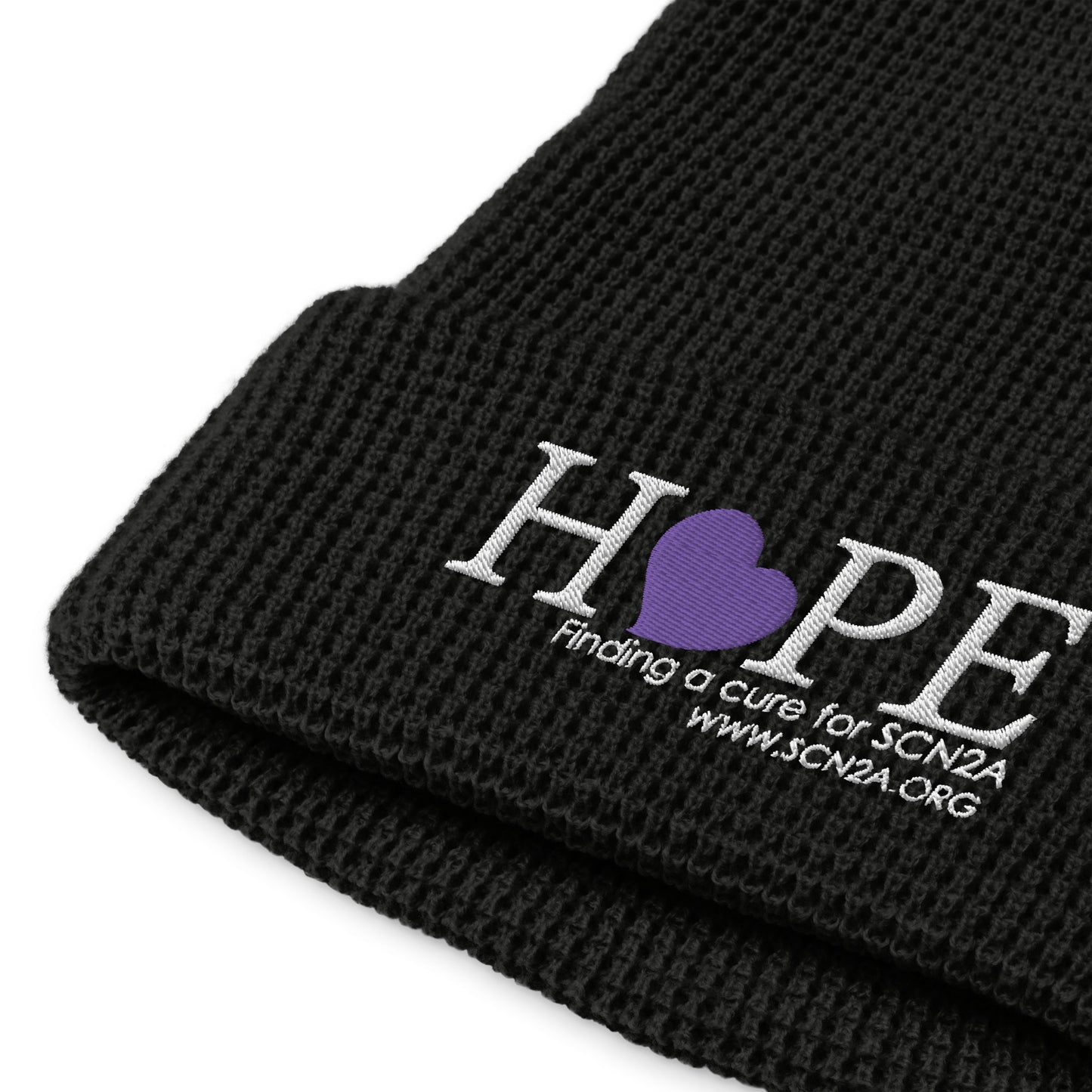 HOPE w/ purple heart Waffle beanie