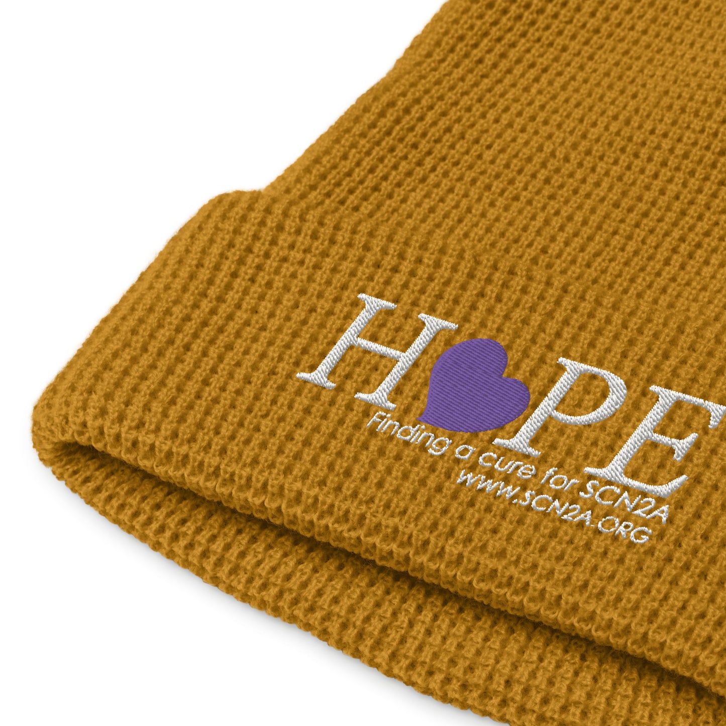 HOPE w/ purple heart Waffle beanie