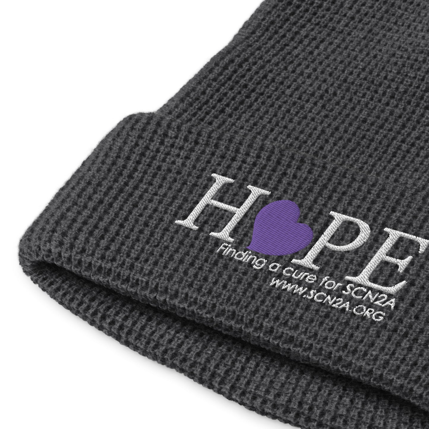 HOPE w/ purple heart Waffle beanie