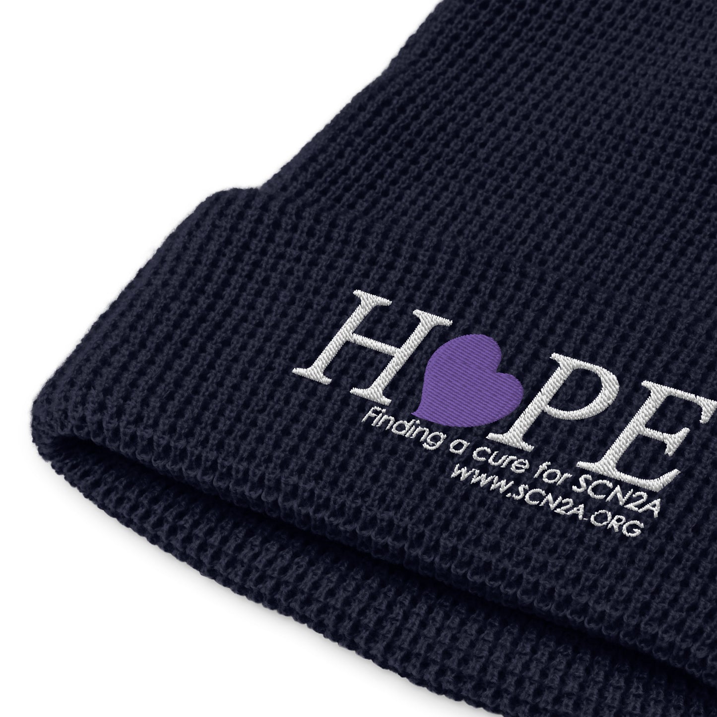 HOPE w/ purple heart Waffle beanie