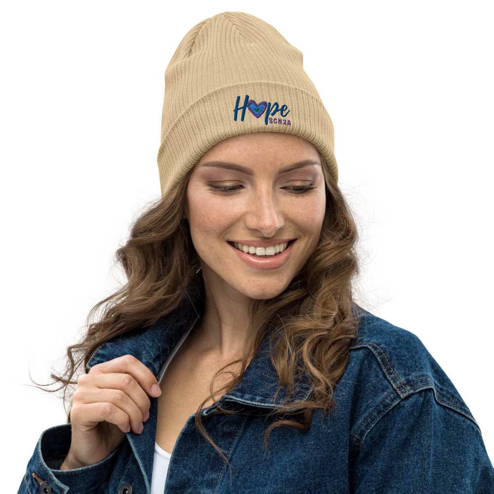 "Hope" Organic ribbed beanie