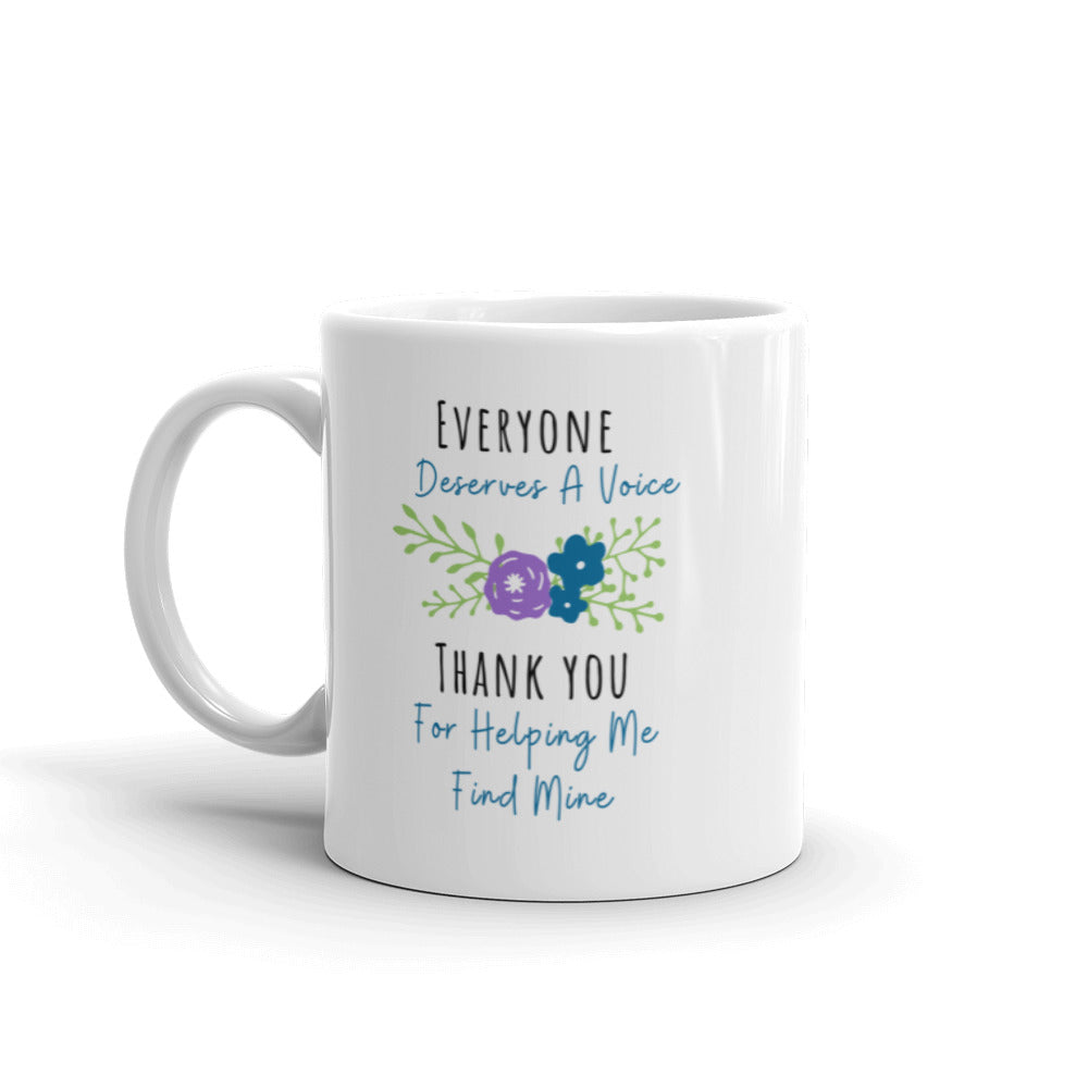 White glossy mug "Speech Therapist Gift"