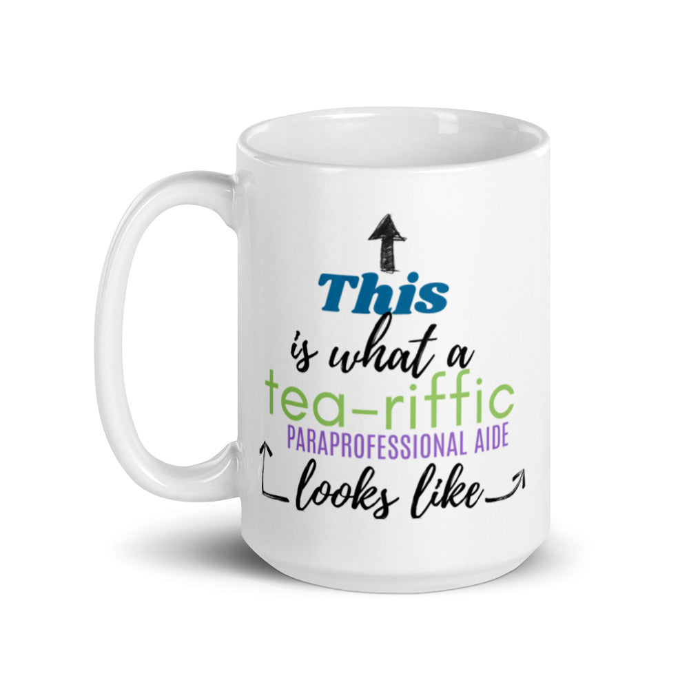 White glossy mug "Paraprofessional Aide"