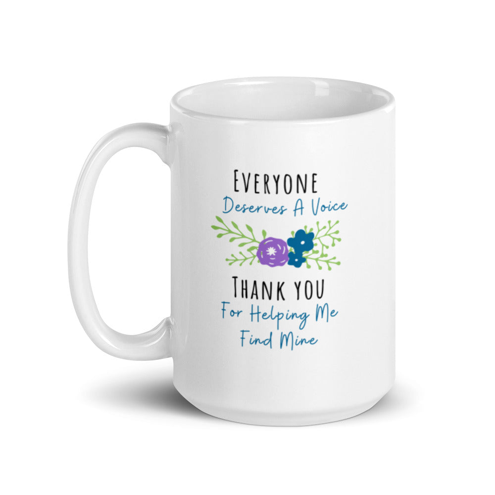 White glossy mug "Speech Therapist Gift"