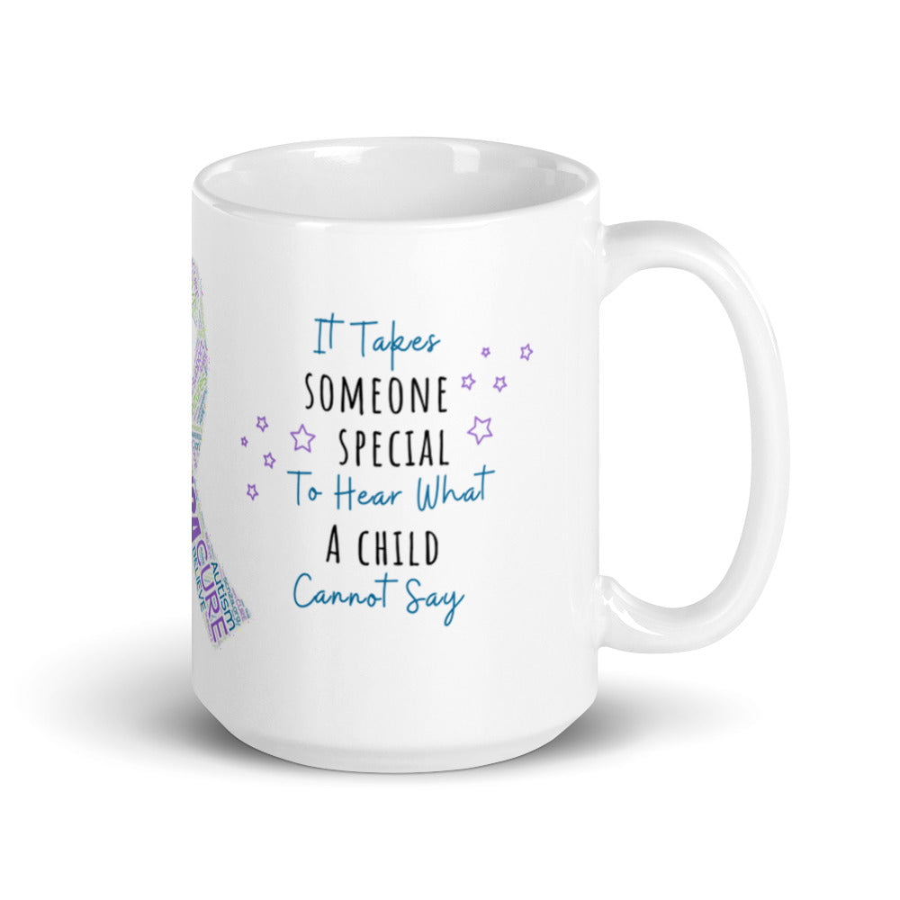 White glossy mug "Takes Someone Special"