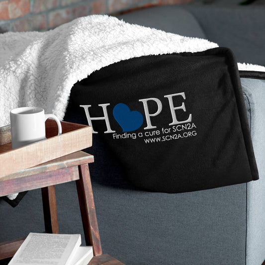 HOPE w/ blue heart Premium sherpa blanket