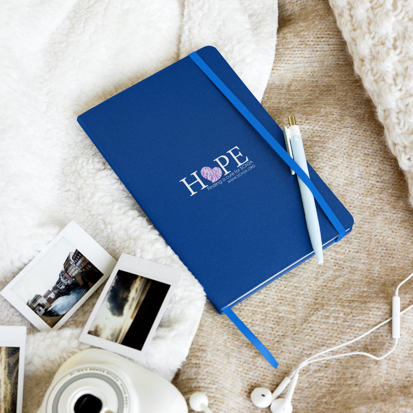 HOPE w/ purple heart Hardcover bound notebook