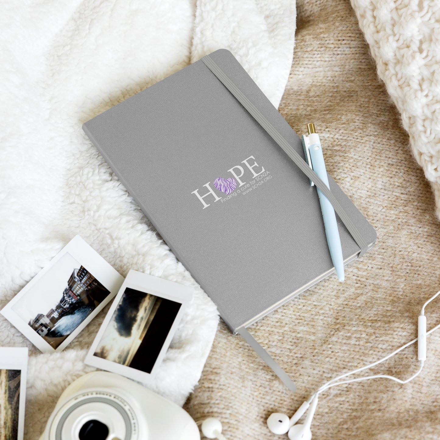 HOPE w/ purple heart Hardcover bound notebook