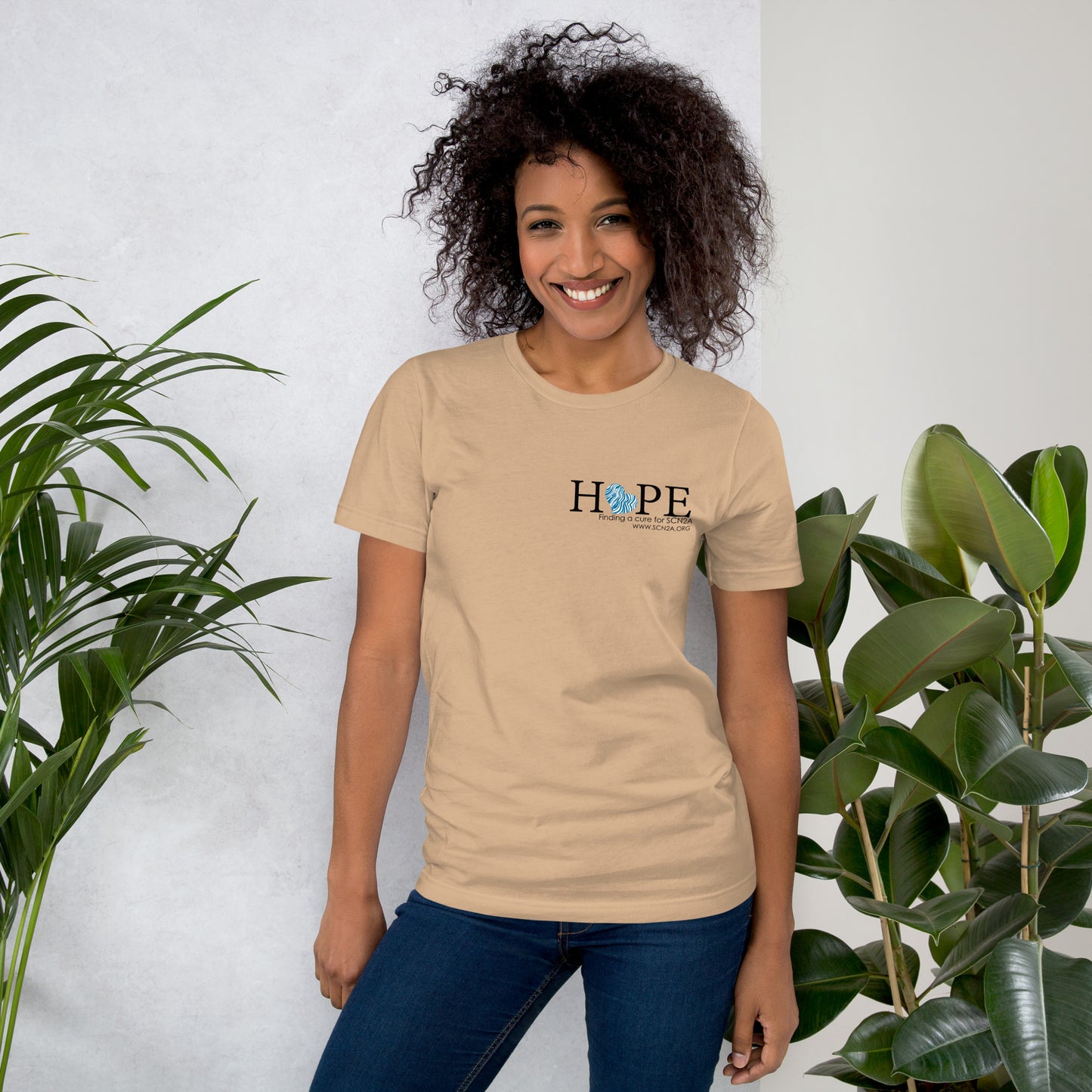 HOPE w/blue heart Unisex t-shirt