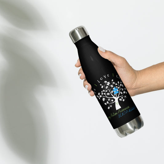 Growing Autism Awareness Stainless Steel Water Bottle