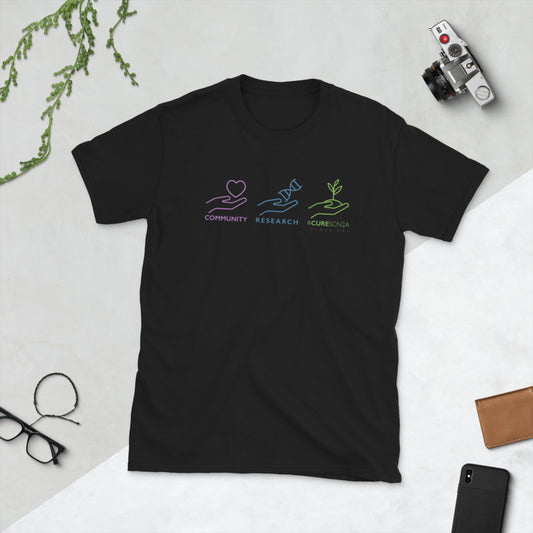 Community Research Cure - Tricolor Lettering Short-Sleeve Unisex T-Shirt